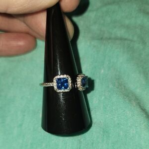 Advanture Always Light Tanzanite Cubic Zirconia Rhodium Plating Size 7